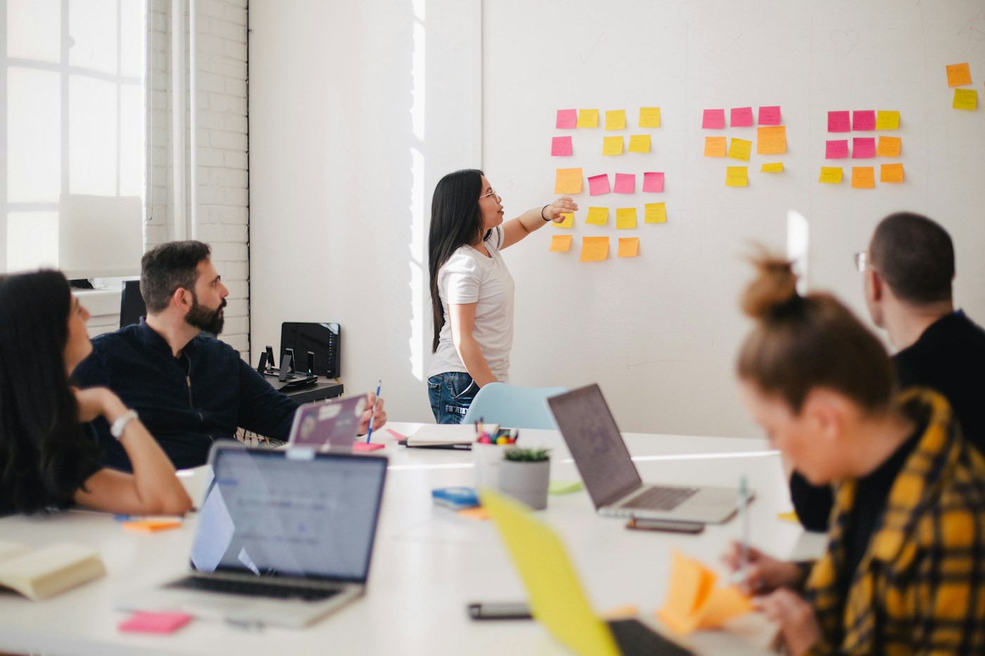 A creative team collaborating on brand strategy